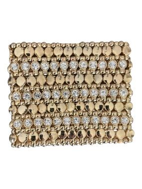 Stretch Bracelet Goldtone with Pave’ Crystals wedding dressy formal dance